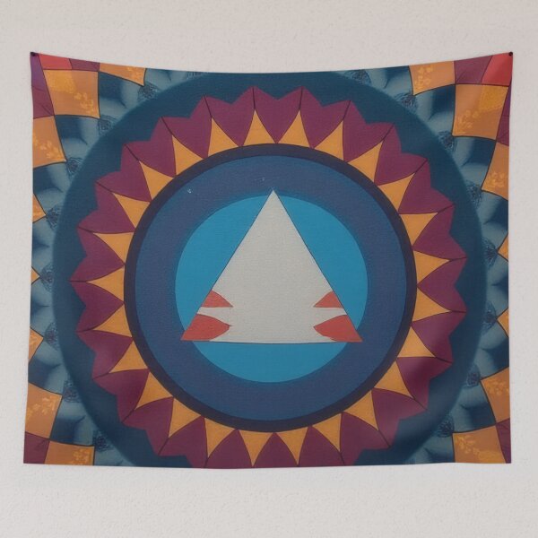 Item preview, Colorful mandala with a central triangle designed and sold by Mianku | Für das Leben.