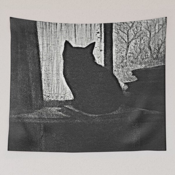 Item preview, Nevinson’s The Cat – Vintage Etching Print designed and sold by goldcov.