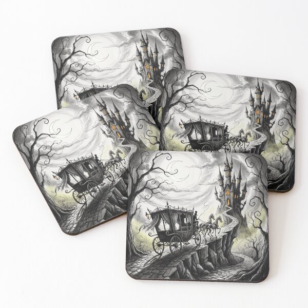 Item preview, On the road to castle Dracula in Nosferatu Gothic illustration designed and sold by Vintage Designs +.