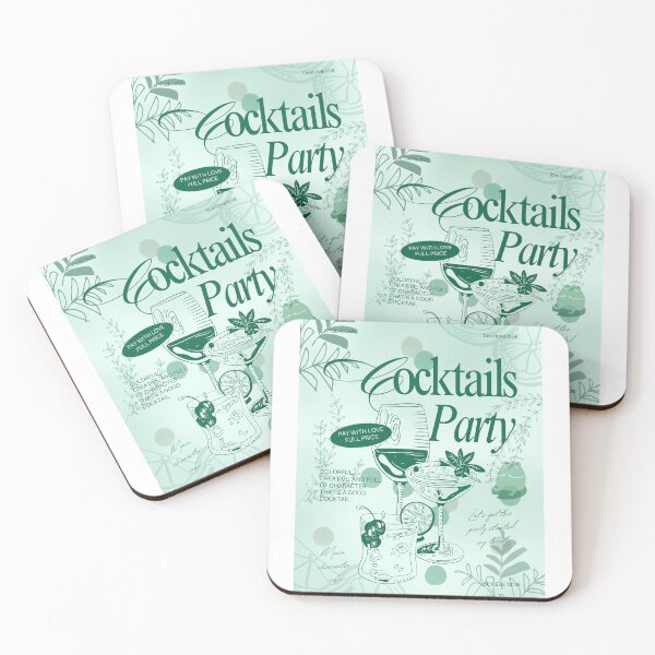 Item preview, Aesthetic Green Cocktails Party Graphic , Illustrative Summer Drinks Design , Illustrative Summer Beach Party Vibe designed and sold by Nitachan.