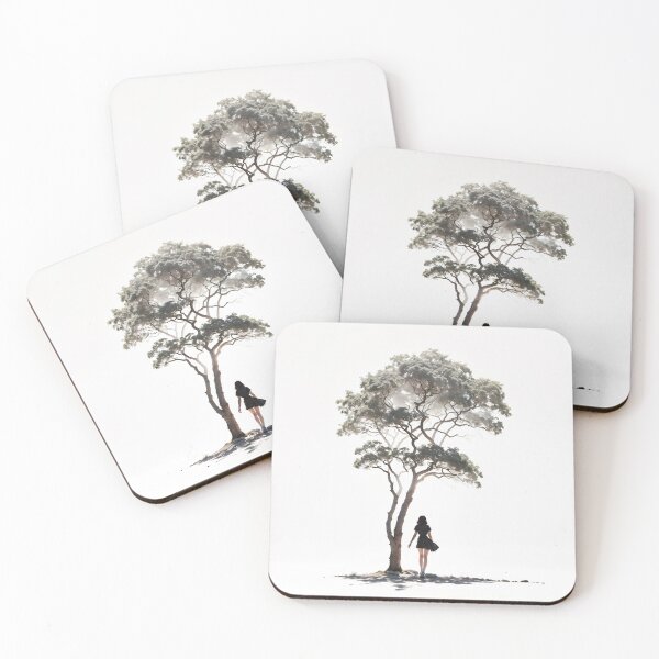 Item preview, Silhouette of a young woman under the shade of a tree designed and sold by Made-by-Gus.