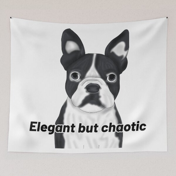 Item preview, Boston Terrier Semirealistic – “Elegant but Chaotic” - Semirealistic dog design designed and sold by Crack-in-Colors.