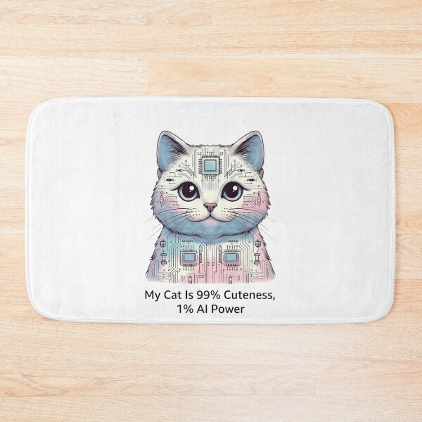 Item preview, AI Powered Cat — Cute Futuristic Pet T-Shirt designed and sold by EcoArtTees.