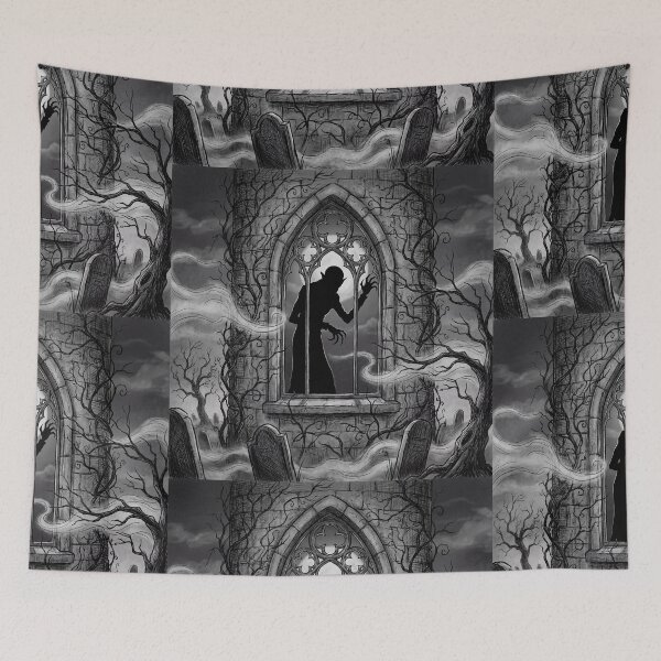 Item preview, Orlok's Gothic Haunting Silhouette in Nosferatu Gothic illustration designed and sold by Vintage Designs +.