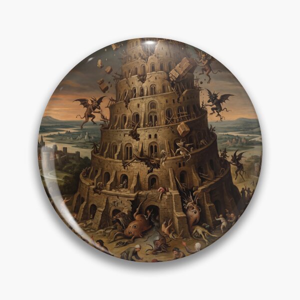 Item preview, The tower of Babel Collapses after Hieronymus Bosch and Pieter Bruegel designed and sold by Vintage Designs +.