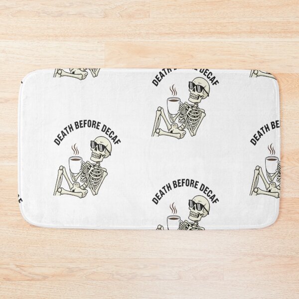 Item preview, Death Before Decaf Skeleton Coffee Lover Funny Design designed and sold by FunkyPatakha.