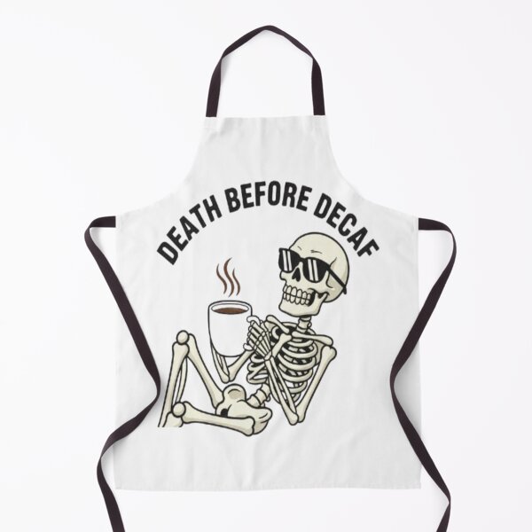 Item preview, Death Before Decaf Skeleton Coffee Lover Funny Design designed and sold by FunkyPatakha.