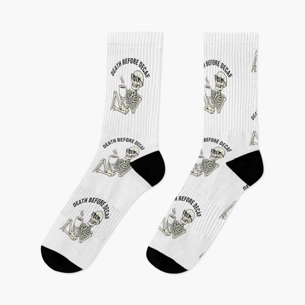 Item preview, Death Before Decaf Skeleton Coffee Lover Funny Design designed and sold by FunkyPatakha.