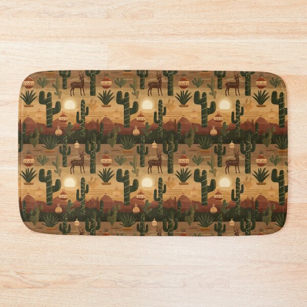 Item preview, Cacti, Ornaments and Tiki Charm in Red, Tan & Green – Sunset Baubles designed and sold by The Print Parlor.