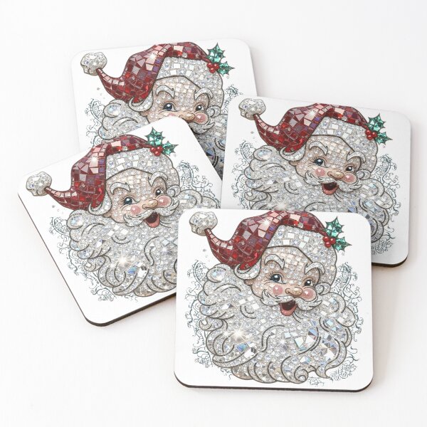 Item preview, Retro Santa Rhinestone, Crystal Mosaic Holiday, Bling Christmas, Jeweled Santa Claus, Sparkle Xmas designed and sold by DesignDenDo ⭐⭐⭐⭐⭐.