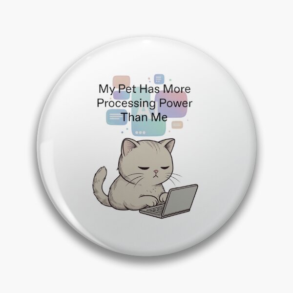Item preview, Funny AI Cat With Laptop — Tech Humor Pet T-Shirt designed and sold by EcoArtTees.
