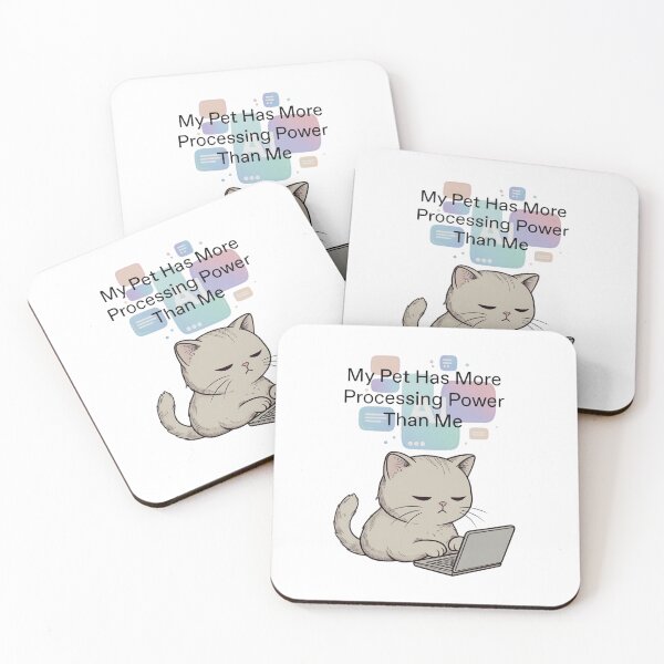 Item preview, Funny AI Cat With Laptop — Tech Humor Pet T-Shirt designed and sold by EcoArtTees.