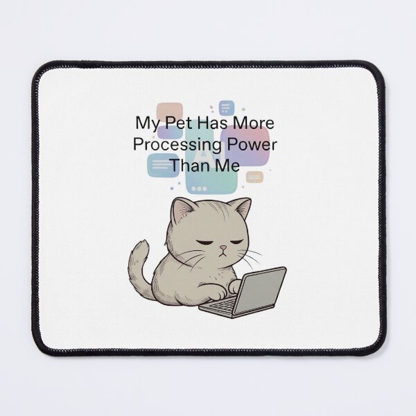 Item preview, Funny AI Cat With Laptop — Tech Humor Pet T-Shirt designed and sold by EcoArtTees.