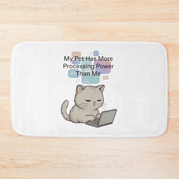 Item preview, Funny AI Cat With Laptop — Tech Humor Pet T-Shirt designed and sold by EcoArtTees.