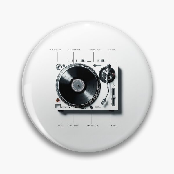 Item preview, DJ Turntable Minimal Contemporary Infographic Art – Modern Music & Party Culture Design designed and sold by OzzFrequency.