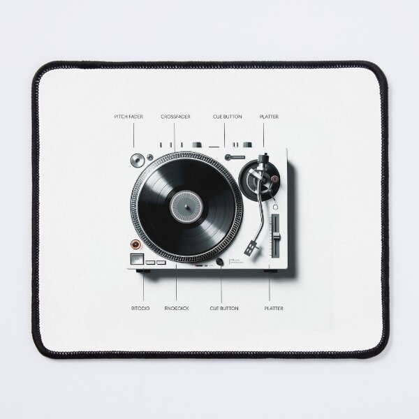 Item preview, DJ Turntable Minimal Contemporary Infographic Art – Modern Music & Party Culture Design designed and sold by OzzFrequency.