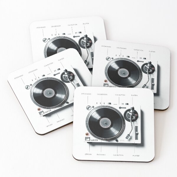 Item preview, DJ Turntable Minimal Contemporary Infographic Art – Modern Music & Party Culture Design designed and sold by OzzFrequency.