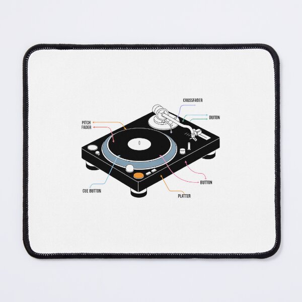 Item preview, DJ Turntable Minimal Contemporary Infographic Art – Modern Music & Party Culture Design designed and sold by OzzFrequency.