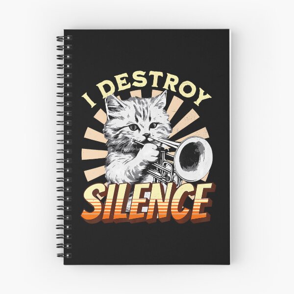 Item preview, I Destroy Silence - Pet Cat Trumpeter Jazz Music Men Women designed and sold by GraceShelley.