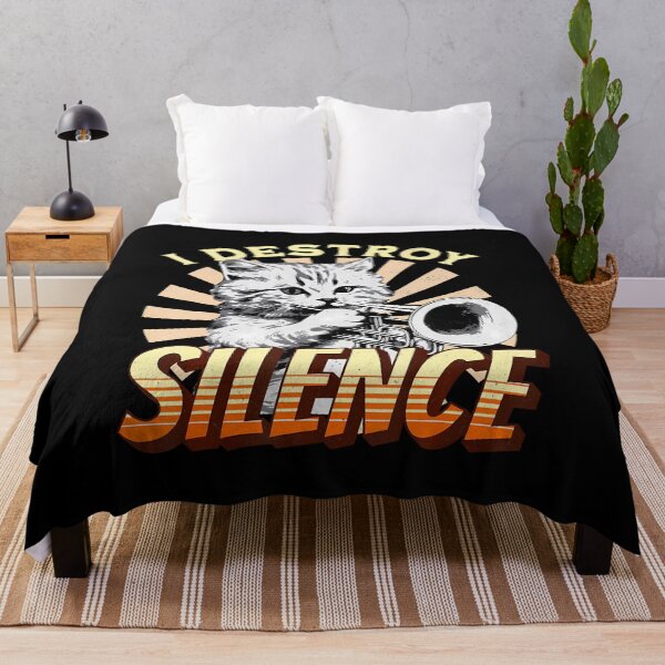 Item preview, I Destroy Silence - Pet Cat Trumpeter Jazz Music Men Women designed and sold by GraceShelley.