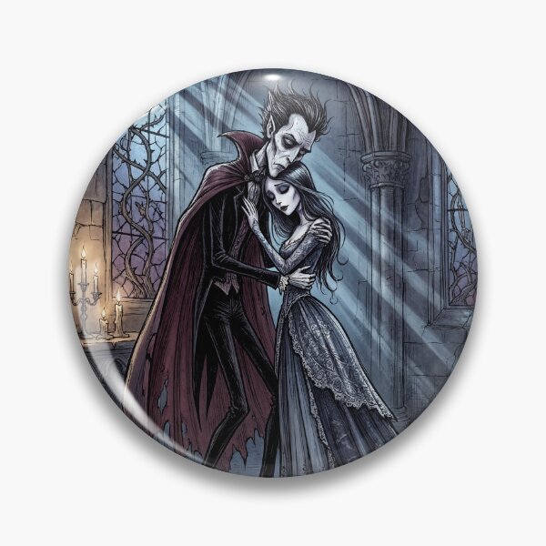 Item preview, Vampire romance Gothic illustration art designed and sold by Vintage Designs +.