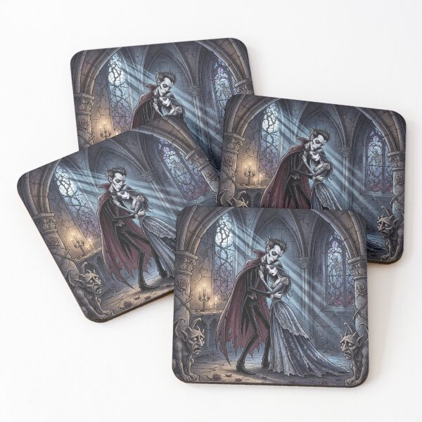 Item preview, Vampire romance Gothic illustration art designed and sold by Vintage Designs +.
