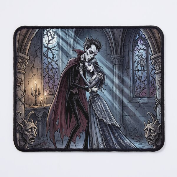 Item preview, Vampire romance Gothic illustration art designed and sold by Vintage Designs +.
