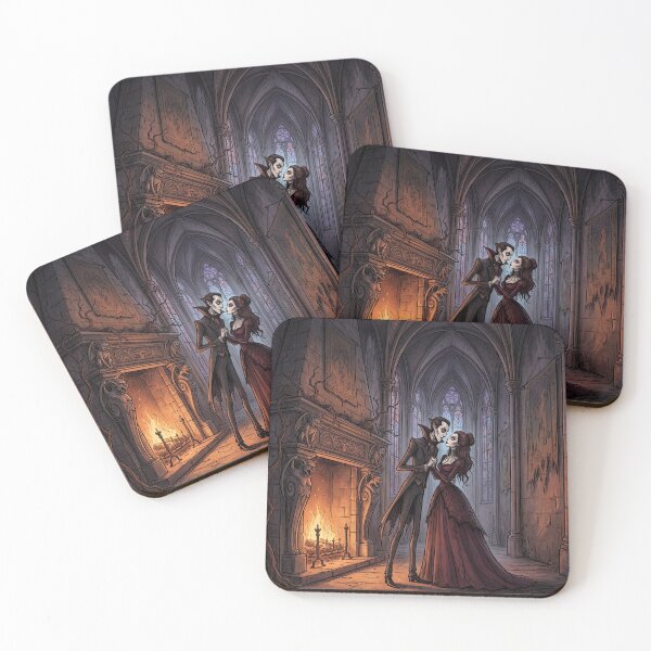 Item preview, Vampire romance Gothic illustration art designed and sold by Vintage Designs +.