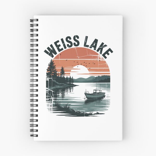 Item preview, Weiss Lake – Retro Boating Sunset designed and sold by JessArty ⭐⭐⭐⭐⭐.