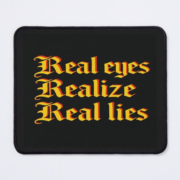 Item preview, Real Eyes Realize Real Lies – Gothic Quote Design in Red & Yellow Gradient designed and sold by Bright Nest Studio.