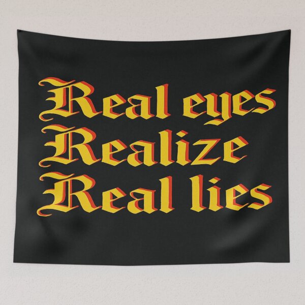 Item preview, Real Eyes Realize Real Lies – Gothic Quote Design in Red & Yellow Gradient designed and sold by Bright Nest Studio.