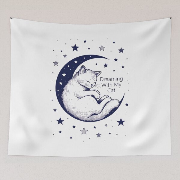 Item preview, Dreaming With My Cat – Soft Night Pet Tee designed and sold by EcoArtTees.
