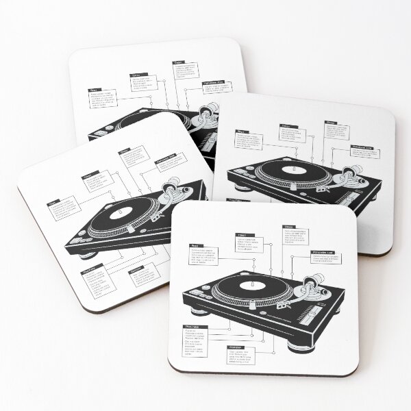 Item preview, DJ Turntable Minimal Contemporary Infographic Art – Modern Music & Party Culture Design designed and sold by OzzFrequency.