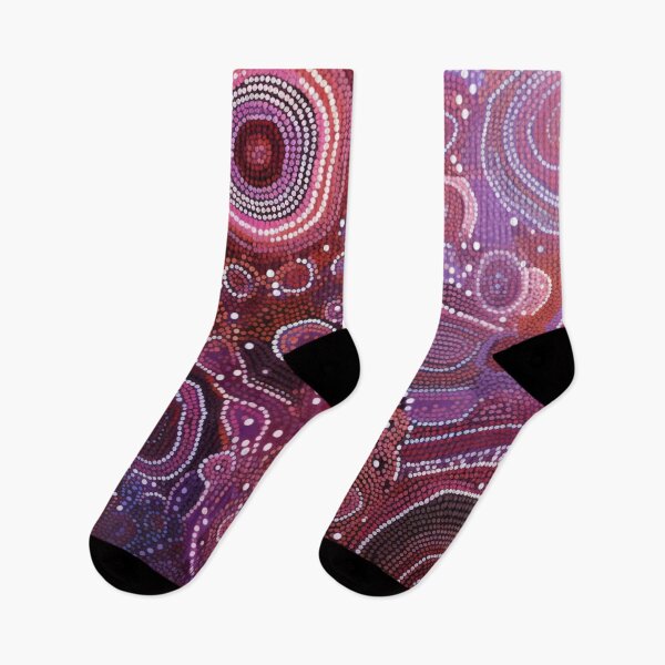 Item preview, Aboriginal Inspired Dot Art - Crimson Pink Purple Midnight Garden designed and sold by GrinGalore.