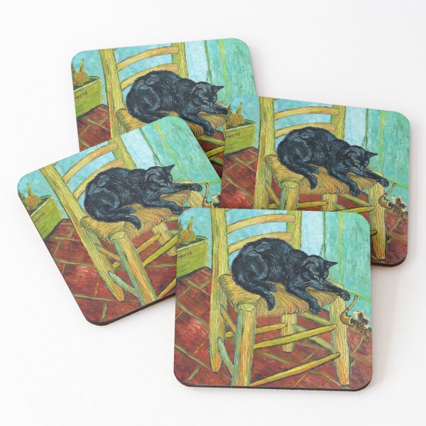 Aperçu de l'œuvre Les bêtises du chat de Vincent sur la chaise jaune - Style Van Gogh créée et vendue par AgingeR.