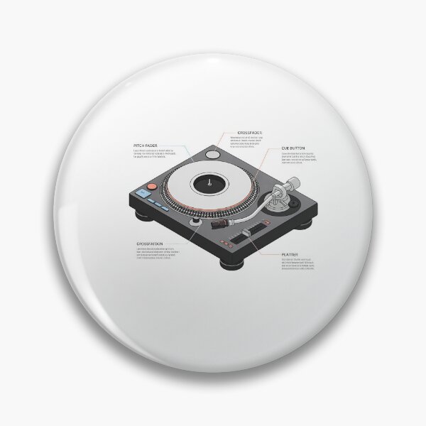 Item preview, DJ Turntable Minimal Contemporary Infographic Art – Modern Music & Party Culture Design designed and sold by OzzFrequency.