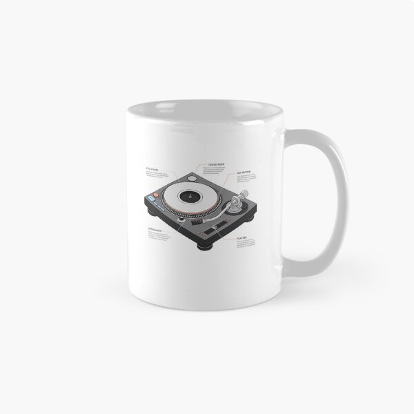 Item preview, DJ Turntable Minimal Contemporary Infographic Art – Modern Music & Party Culture Design designed and sold by OzzFrequency.