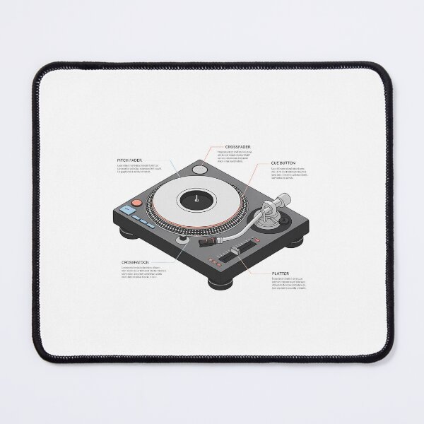 Item preview, DJ Turntable Minimal Contemporary Infographic Art – Modern Music & Party Culture Design designed and sold by OzzFrequency.