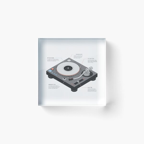 Item preview, DJ Turntable Minimal Contemporary Infographic Art – Modern Music & Party Culture Design designed and sold by OzzFrequency.