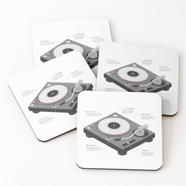 Item preview, DJ Turntable Minimal Contemporary Infographic Art – Modern Music & Party Culture Design designed and sold by OzzFrequency.