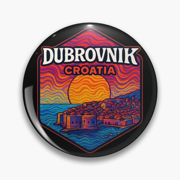 Item preview, Dubrovnik Croatia Cityscape Retro Trippy Travel designed and sold by TomFrontierArt.