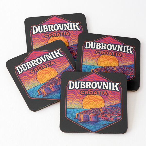 Item preview, Dubrovnik Croatia Cityscape Retro Trippy Travel designed and sold by TomFrontierArt.