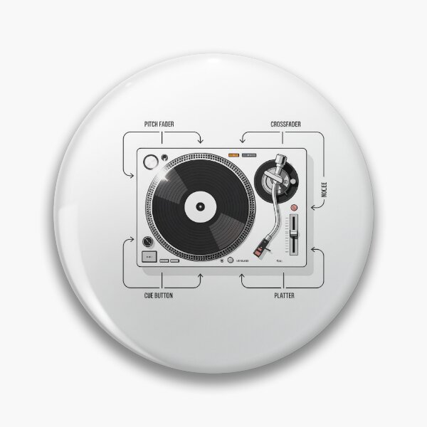 Item preview, DJ Turntable Minimal Contemporary Infographic Art – Modern Music & Party Culture Design designed and sold by OzzFrequency.