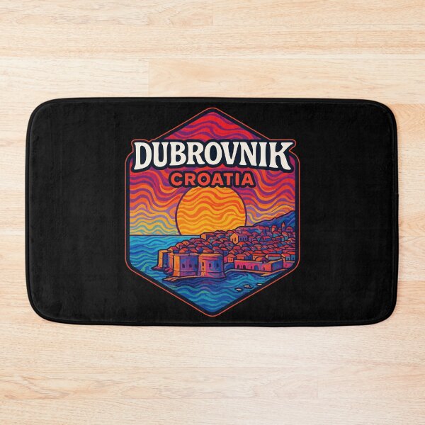 Item preview, Dubrovnik Croatia Cityscape Retro Trippy Travel designed and sold by TomFrontierArt.
