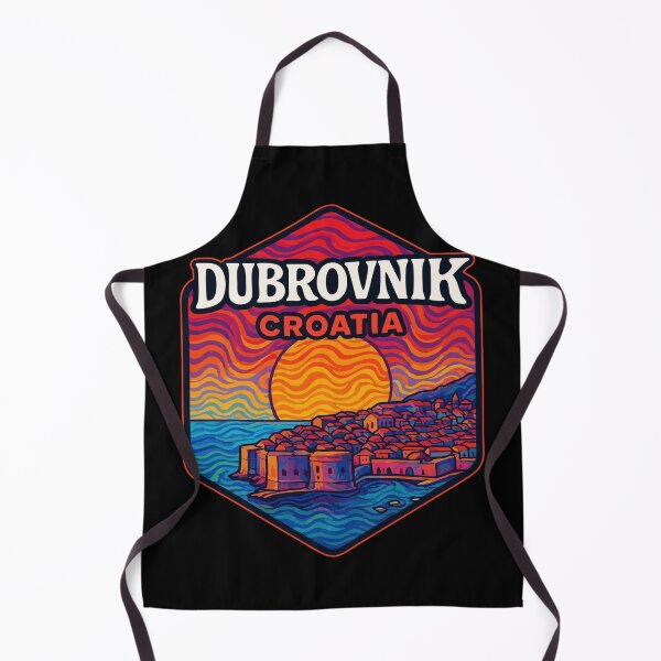 Item preview, Dubrovnik Croatia Cityscape Retro Trippy Travel designed and sold by TomFrontierArt.