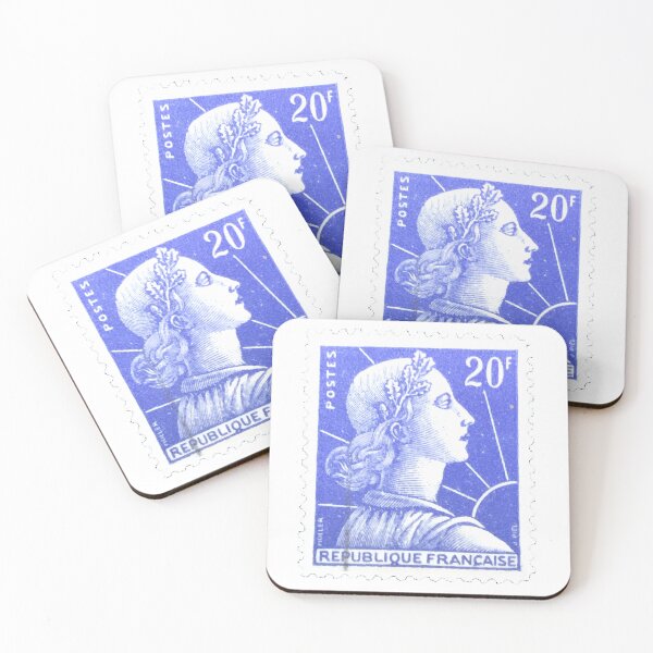 Item preview, Liberty Vintage France Blue Postage Stamp designed and sold by red-amber65.