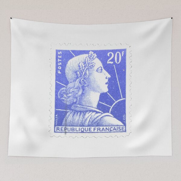 Item preview, Liberty Vintage France Blue Postage Stamp designed and sold by red-amber65.