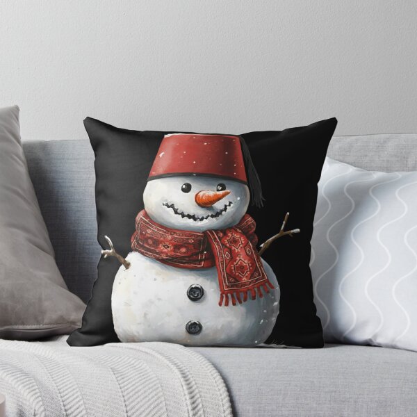 Item preview, Snowman with Red Fez Hat and Traditional Carpet Scarf designed and sold by designwiss.