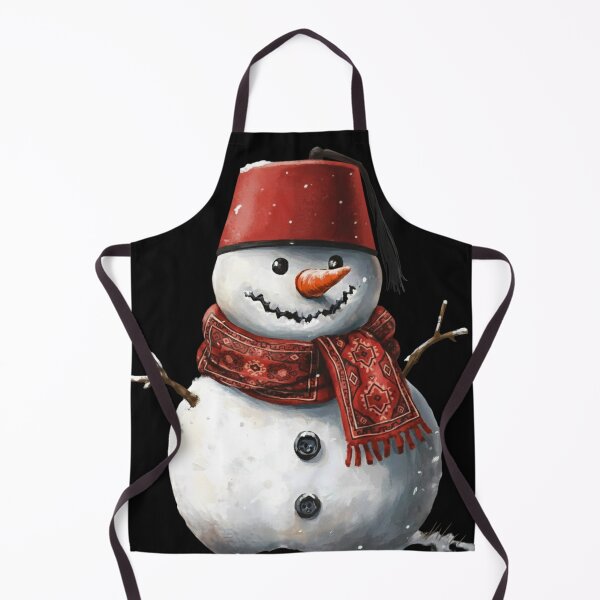 Item preview, Snowman with Red Fez Hat and Traditional Carpet Scarf designed and sold by designwiss.