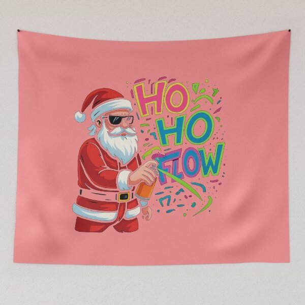 Item preview, Graffiti Santa Ho Ho Flow T-Shirt – Cool Christmas Streetwear Swag Tee designed and sold by KDesignCrafts.